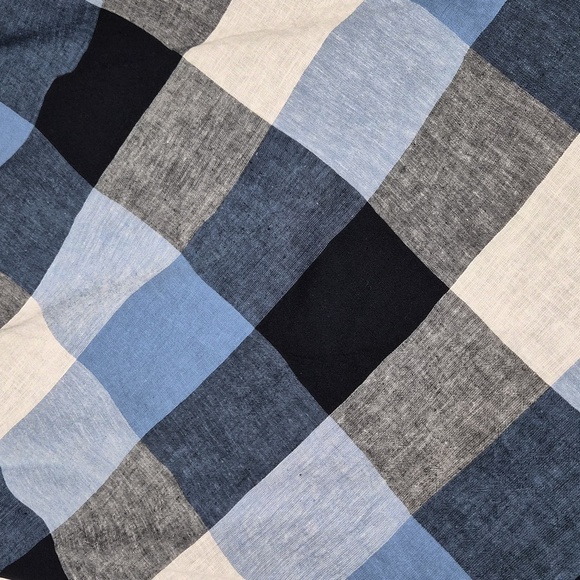 JH Blue And White Plaid Dress With POCKETS Ex Cond Size 4 LINEN & COTTON NWOT - Picture 3 of 7